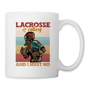 Lacrosse Is Calling And I Must Go Lax Spieler - Tasse - Weiß - Rechts
