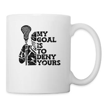 My Goal Is To Deny Yours Intercrosse Lax Spieler - Tasse - Weiß - Rechts