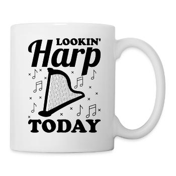 Harfenspieler Harfenist - Tasse - Weiß - Rechts