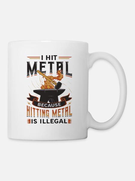 Hit Metal, Blacksmith - Tasse - Weiß