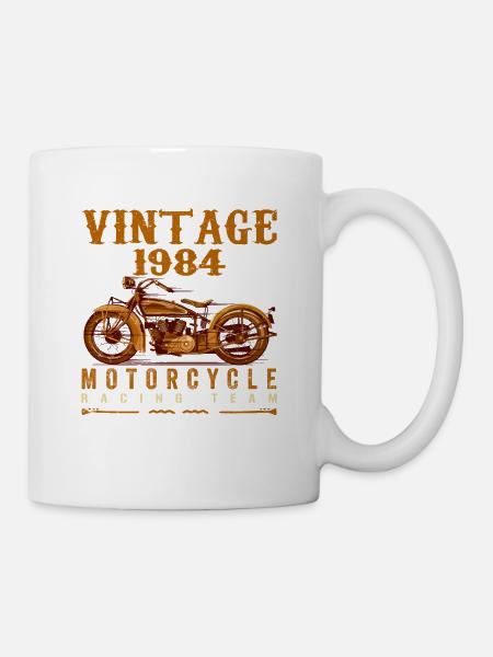 Les légendes sont nées en 1984 et conduisent des motos - Mug blanc - blanc