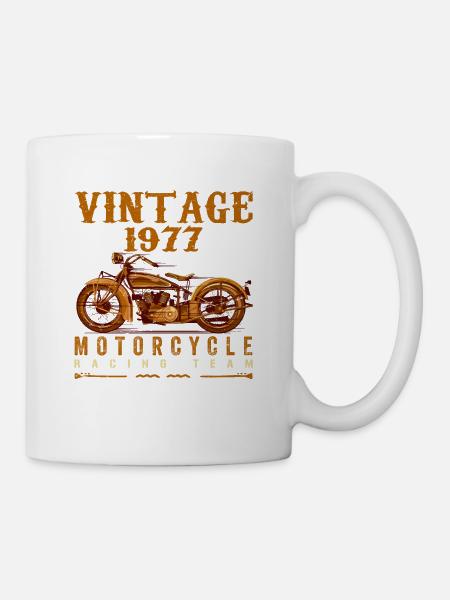 Les légendes sont nées en 1977 et conduisent des motos - Mug blanc - blanc