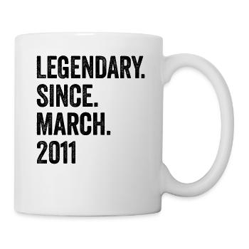 12 Jahre Legendary Since March 2011 12. Geburtstag - Tasse - Weiß - Rechts
