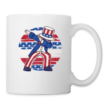 4 juillet Dabbing Patriotic Dab Dance US America - Mug blanc - blanc - Droite