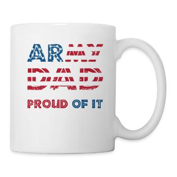 Army father and proud American flag - Mug - white - Right