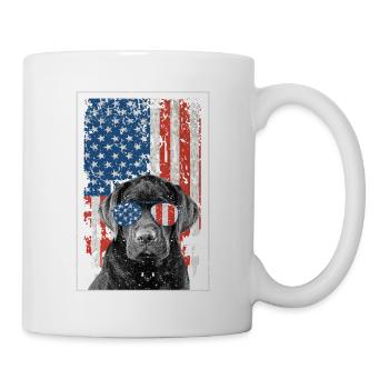 Pitbull American Flag 4th of July Pitbull Dad - Mug - white - Right