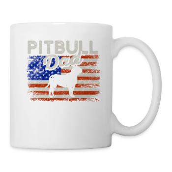 Meilleur Pitbull Dad Jamais Drapeau américain 4 juillet - Mug blanc - blanc - Droite
