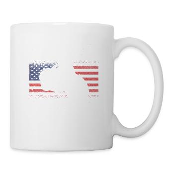 Patriotic Motorcycle Vintage American US - Mug - white - Right