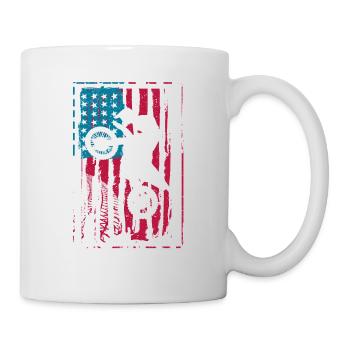 Dirt Bike USA Flagge Vintage Motocross amerika - Tasse - Weiß - Rechts