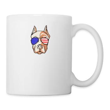 Best Pitbull Dad Ever American Flag July 4 - Mug - white - Right