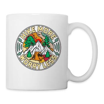 Hike More Worry Less Hiking Nature Camping - Mug - white - Right
