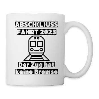 Abschlussfahrt 2023 - Partydesign für Abi, Schulen - Tasse - Weiß - Rechts