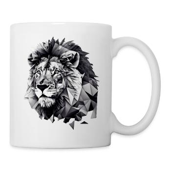Geometric lion's head - Mug - white - Right