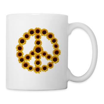 Tournesols Signe de Paix Cool Fleur Florale Nature - Mug blanc - blanc - Droite