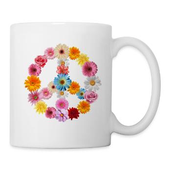 Frieden Liebe Blumen Cool Blumenliebhaber Gartenspiel - Tasse - Weiß - Rechts