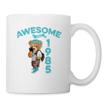 1985 Birthday Teddy Bear Awesome since - Mug - white - Right
