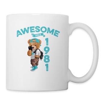 1981 Birthday Teddy Bear Awesome since - Mug - white - Right