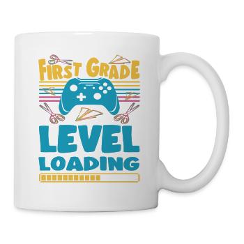 First Day of School Leveled Up To First Grade Boy - Tasse - Weiß - Rechts