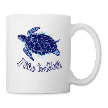 I Like Turtles Schildkröten Wasserschildschröte - Tasse - Weiß - Rechts