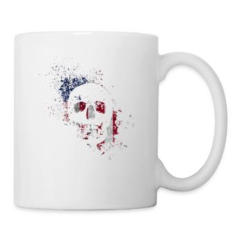 Skull Drapeau américain 4 juillet Patriotique - Mug blanc - blanc - Droite