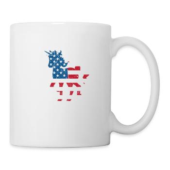 Americorn Unicorn July 4 US Patriotic Mericorn - Mug - white - Right