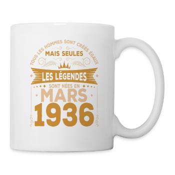 Mars 1936 Anniversaire Idée Cadeau Vintage 1936 - Mug blanc - blanc - Droite