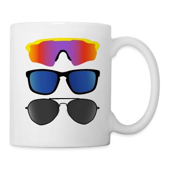 Sport Sonnenbrille, Piloten Sonnenbrille, cool - Tasse - Weiß - Rechts