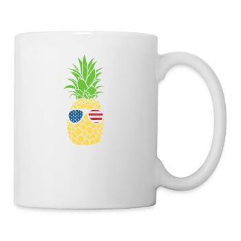 Ananas Sonnenbrille 4. Juli US Patriotisch Aloha - Tasse - Weiß - Rechts