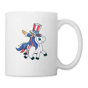 Riding Unicorn Lovers July 4 Mericorn patriot - Mug - white - Right