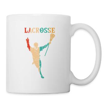 Retro Polocrosse Intercrosse Lax Spieler Trainer - Tasse - Weiß - Rechts