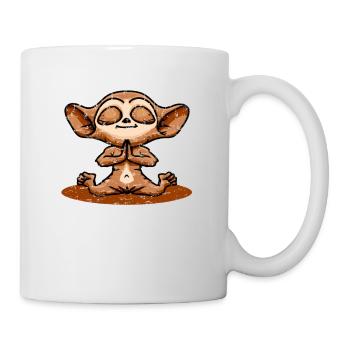 cute tarsier kawaii ugly tarsier doing yoga - Mug - white - Right