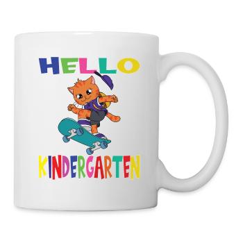 Bonjour Kindergarten Skateboarding Cat - Mug blanc - blanc - Droite