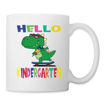 Bonjour Kindergarten Skateboarding Dino - Mug blanc - blanc - Droite