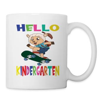 Hello Kindergarten Skateboarding Sheep - Mug - white - Right