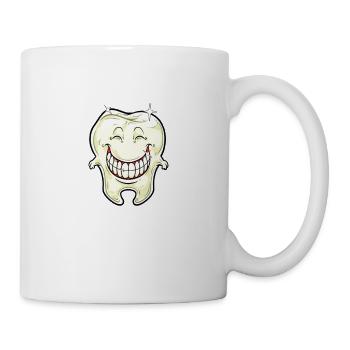 Cartoon Grinning Healthy Tooth - Mug blanc - blanc - Droite