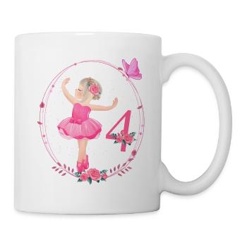 Ballerine du 4e anniversaire dans Tutu Girl Ballet 4 - Mug blanc - blanc - Droite