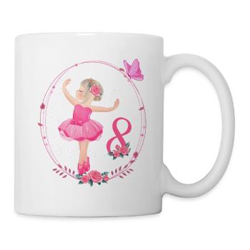 8e anniversaire Ballerine dans Tutu Girl Ballet 8 - Mug blanc - blanc - Droite