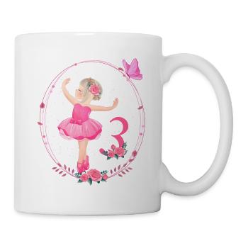 3rd Birthday Ballerina in Tutu Girl Ballet 3 - Mug - white - Right
