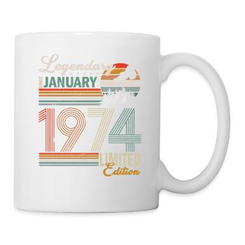 Januar 1974 Retro - Tasse - Weiß - Rechts