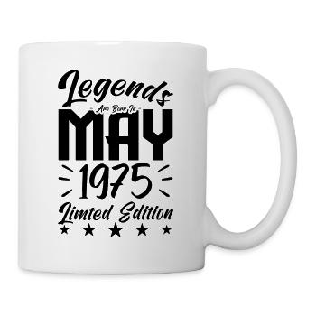Geboren 1975 Geburtstagsgeschenk 1975. - Tasse - Weiß - Rechts