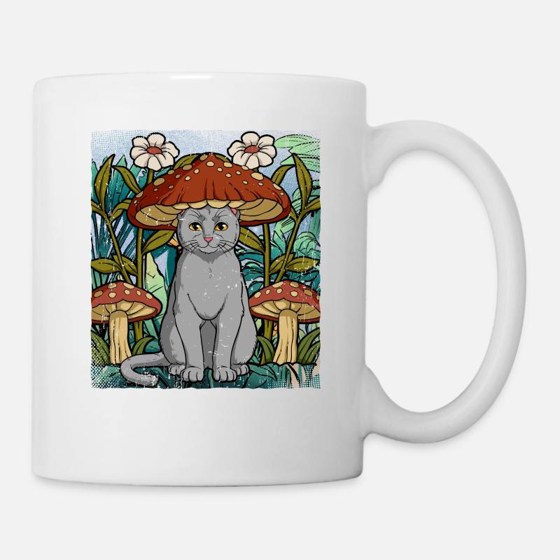 Chat Cottagecore - Mug blanc - blanc