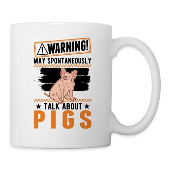 Warnung Schweine Geschenk Landwirt Schweinchen - Tasse - Weiß - Rechts