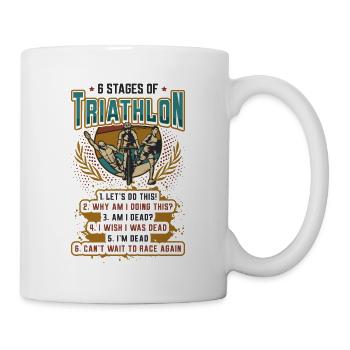 6 stages of triathlon - Mug - white - Right