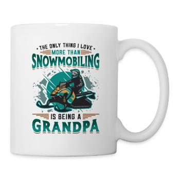 Snowmobiling, Grandpa, Snowmobile - Mug - white - Right
