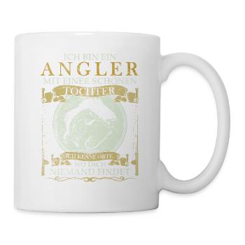 Angler und Tochter Gold - Tasse - Weiß - Rechts