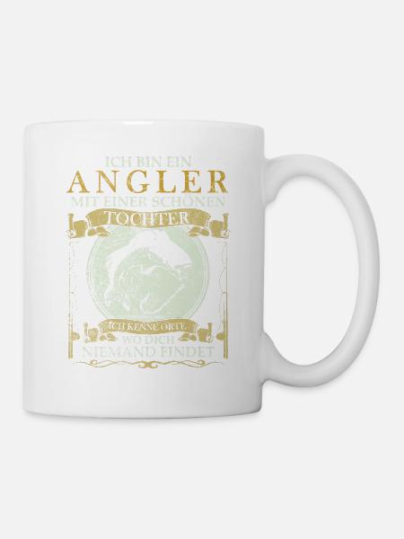 Angler und Tochter Gold - Tasse - Weiß