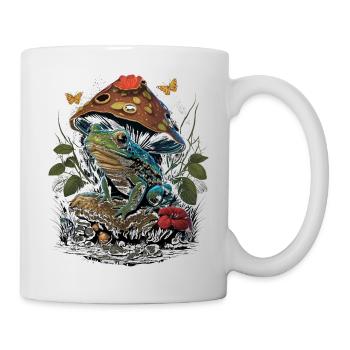 Cottagecore Aesthetic Frog Mushroom - Tasse - Weiß - Rechts