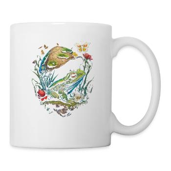 Cottagecore Aesthetic Frog Mushroom Butterflies - Tasse - Weiß - Rechts