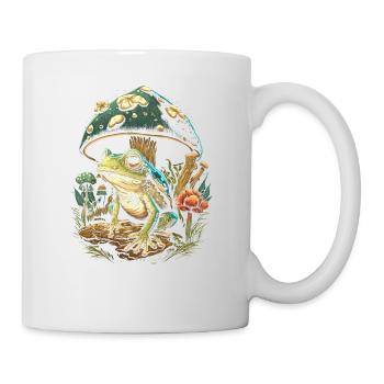 Cottagecore Aesthetic Frog Mushroom - Tasse - Weiß - Rechts