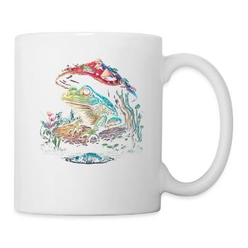Cottagecore Aesthetic Frog Mushroom - Tasse - Weiß - Rechts